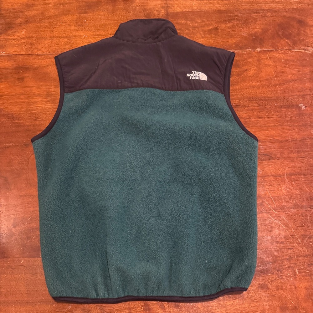 Vintage North Face Denali Fleece Vest Green Black Zip up Gorpcore granola XS pet - Picture 7 of 7